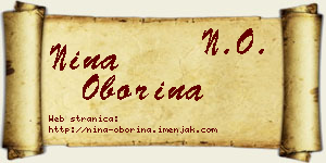 Nina Oborina vizit kartica
